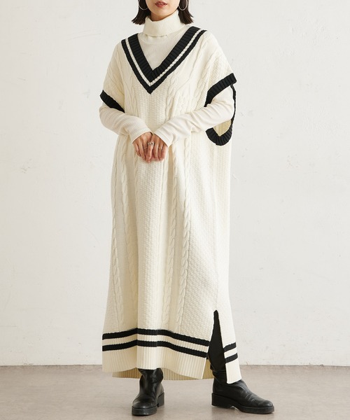 BONbazaar（ボンバザール）の「★OT★チルデンベストワンピース（ワンピース・レディース・オフホワイト/グレイッシュベージュ・FREE）」の20枚目の写真