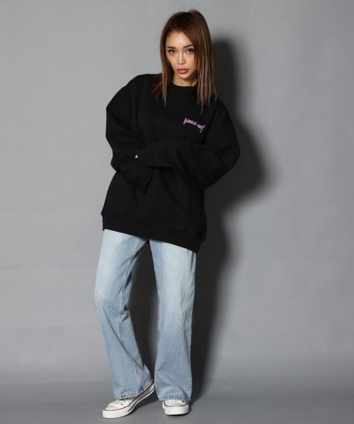 JACKROSE（ジャックローズ）の「WEB限定 BUBBLE GUM BG DRIP CREW/バブルガムサーフワックス スウェット（スウェット・メンズ・ブラック/アッシュグレー/ダークグリーン・M/L/XL）」の11枚目の写真