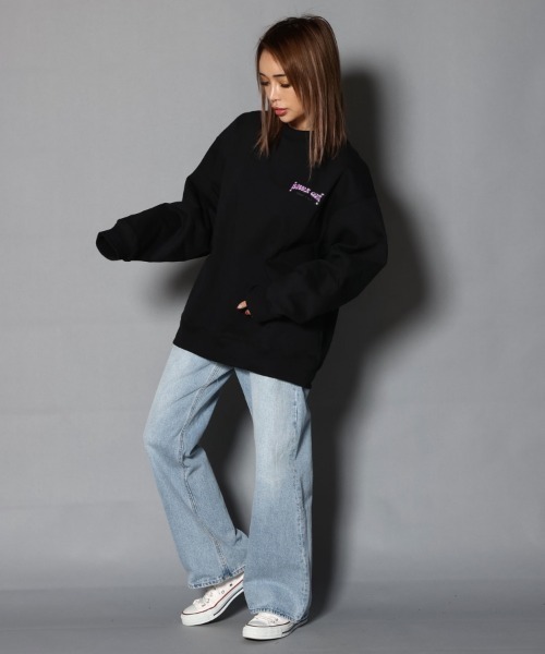 JACKROSE（ジャックローズ）の「WEB限定 BUBBLE GUM BG DRIP CREW/バブルガムサーフワックス スウェット（スウェット・メンズ・ブラック/アッシュグレー/ダークグリーン・M/L/XL）」の5枚目の写真