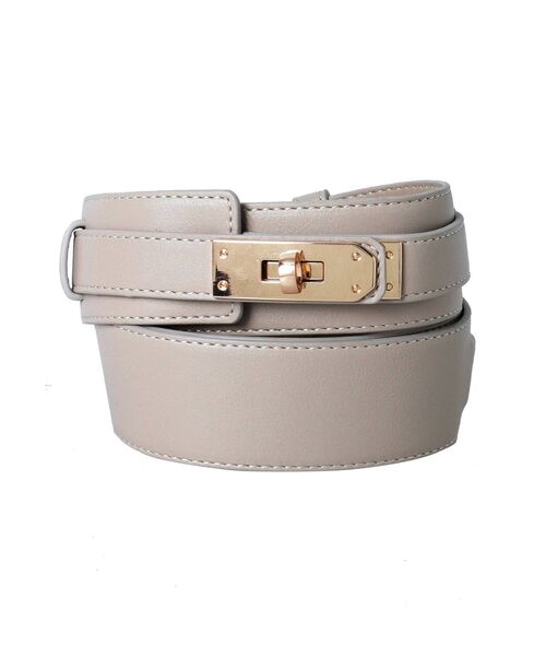 MERCURYDUO(マーキュリーデュオ)の「ツイストメタルパーツベルト(ベルト・レディース・ブラウン/ベージュ・FREE)」の2枚目の写真