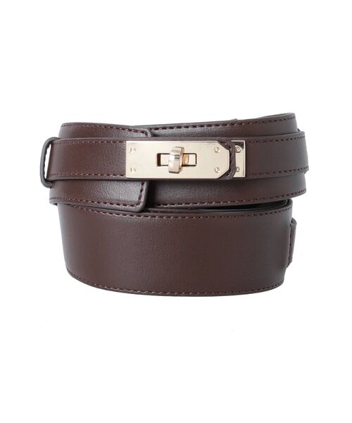 MERCURYDUO(マーキュリーデュオ)の「ツイストメタルパーツベルト(ベルト・レディース・ブラウン/ベージュ・FREE)」の1枚目の写真