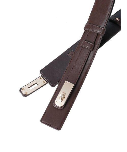MERCURYDUO(マーキュリーデュオ)の「ツイストメタルパーツベルト(ベルト・レディース・ブラウン/ベージュ・FREE)」の7枚目の写真