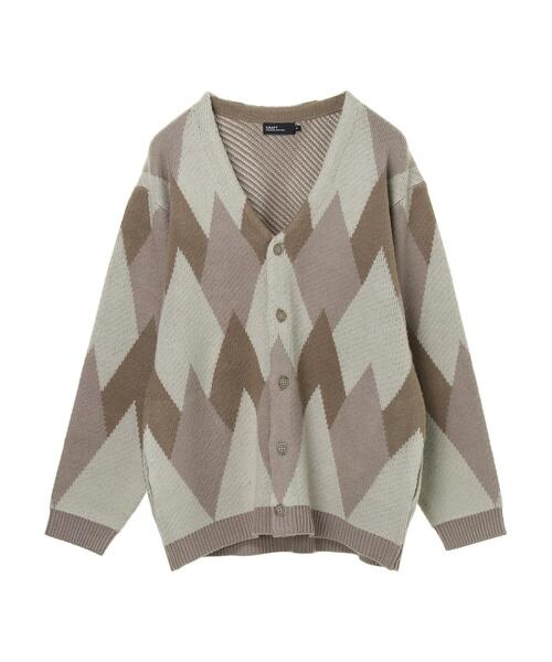 CRAFT STANDARD BOUTIQUE(クラフトスタンダードブティック)の「ダイヤ柄Vネックニットカーディガン *(カーディガン/ボレロ・メンズ・ブラック/ベージュ/ブラウン・M/L)」の3枚目の写真