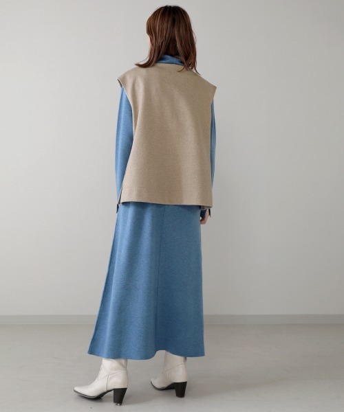 Bou Jeloud(ブージュルード)の「ベストレイヤード2WAYロングワンピース(ワンピース・レディース・チャコールグレー/ブルー/ホワイト系その他・FREE)」の16枚目の写真
