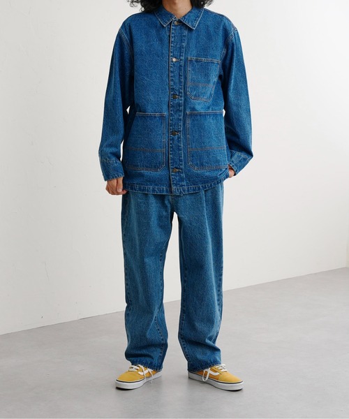 CPCM(シーピーシーエム)の「デニムカバーオール(デニムジャケット・メンズ・ネイビー/サックスブルー・MEDIUM/LARGE)」の3枚目の写真
