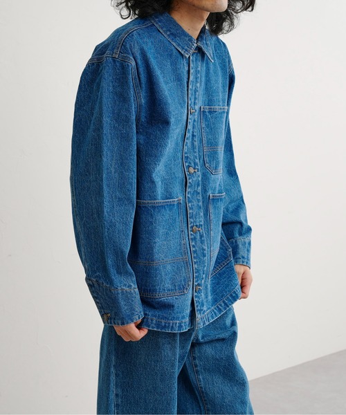 CPCM(シーピーシーエム)の「デニムカバーオール(デニムジャケット・メンズ・ネイビー/サックスブルー・MEDIUM/LARGE)」の13枚目の写真