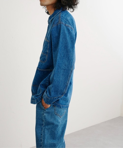 CPCM(シーピーシーエム)の「デニムカバーオール(デニムジャケット・メンズ・ネイビー/サックスブルー・MEDIUM/LARGE)」の15枚目の写真
