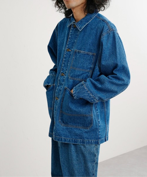 CPCM(シーピーシーエム)の「デニムカバーオール(デニムジャケット・メンズ・ネイビー/サックスブルー・MEDIUM/LARGE)」の20枚目の写真
