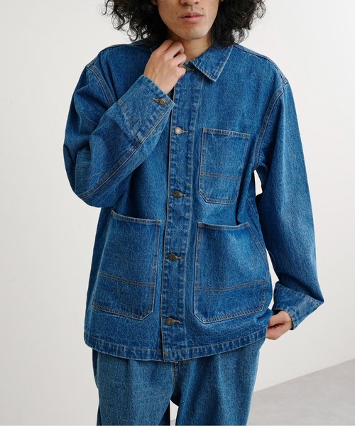 CPCM(シーピーシーエム)の「デニムカバーオール(デニムジャケット・メンズ・ネイビー/サックスブルー・MEDIUM/LARGE)」の21枚目の写真