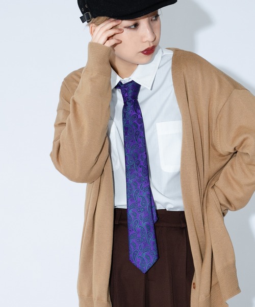 kutir(クティール)の「【新色追加】アソート柄ネクタイ(ネクタイ・レディース・ボルドー/ダークブラウン/イエロー/グリーン/パープル/ネイビー/グリーン系その他/ピンク・FREE)」の21枚目の写真