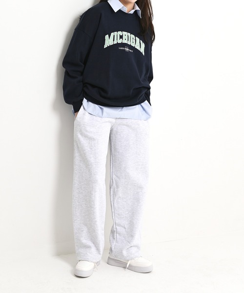 me+em select（ミームセレクト）の「MICHIGANプリントやわらかスウェット（Tシャツ/カットソー・レディース・ネイビー/グレー/クリーム・FREE）」の6枚目の写真