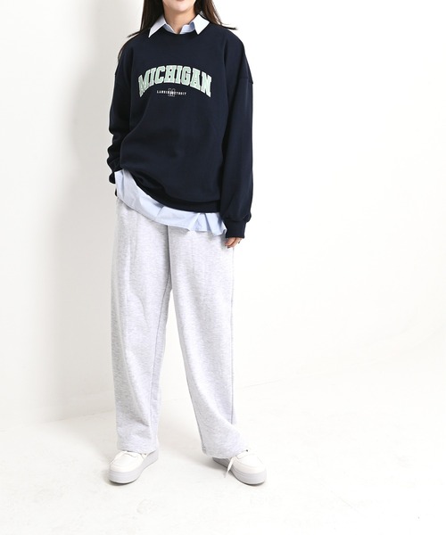 me+em select（ミームセレクト）の「MICHIGANプリントやわらかスウェット（Tシャツ/カットソー・レディース・ネイビー/グレー/クリーム・FREE）」の10枚目の写真