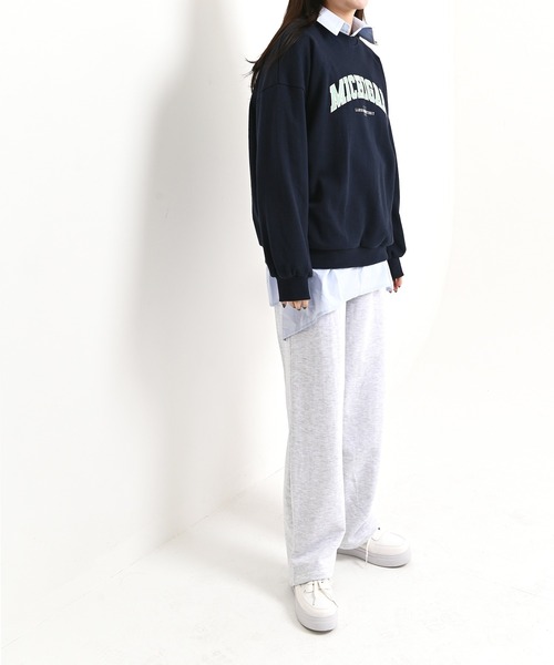 me+em select（ミームセレクト）の「MICHIGANプリントやわらかスウェット（Tシャツ/カットソー・レディース・ネイビー/グレー/クリーム・FREE）」の13枚目の写真