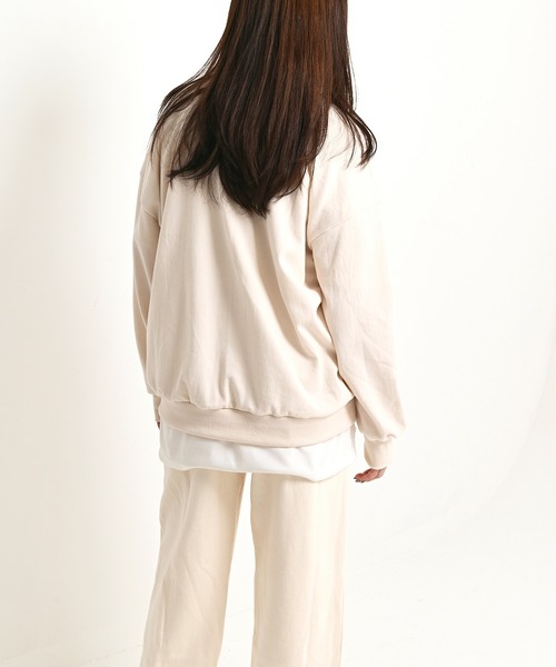 me+em select（ミームセレクト）の「MICHIGANプリントやわらかスウェット（Tシャツ/カットソー・レディース・ネイビー/グレー/クリーム・FREE）」の14枚目の写真