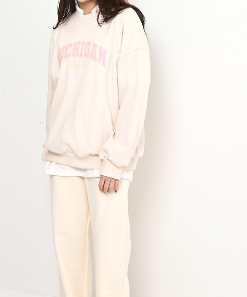 me+em select（ミームセレクト）の「MICHIGANプリントやわらかスウェット（Tシャツ/カットソー・レディース・ネイビー/グレー/クリーム・FREE）」の17枚目の写真