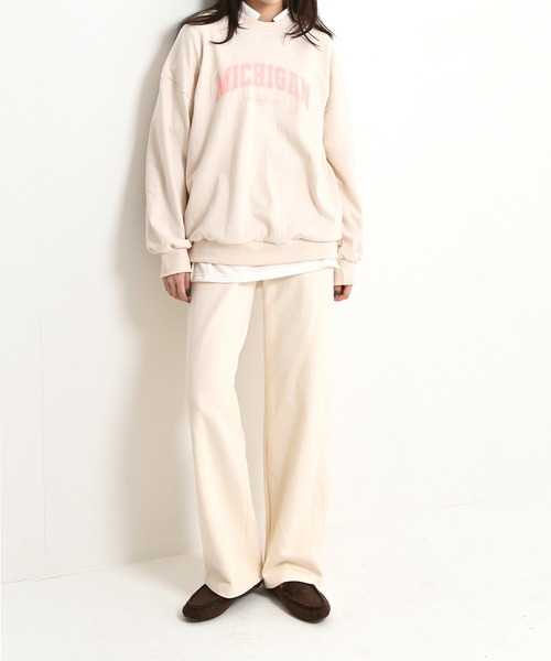 me+em select（ミームセレクト）の「MICHIGANプリントやわらかスウェット（Tシャツ/カットソー・レディース・ネイビー/グレー/クリーム・FREE）」の18枚目の写真