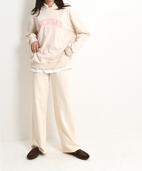 me+em select（ミームセレクト）の「MICHIGANプリントやわらかスウェット（Tシャツ/カットソー・レディース・ネイビー/グレー/クリーム・FREE）」の21枚目の写真