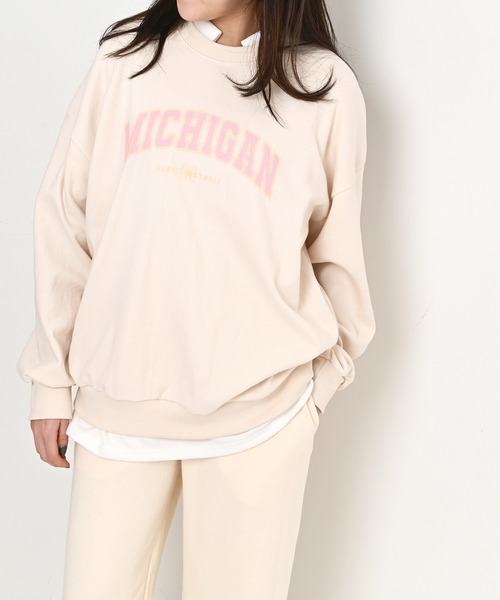 me+em select（ミームセレクト）の「MICHIGANプリントやわらかスウェット（Tシャツ/カットソー・レディース・ネイビー/グレー/クリーム・FREE）」の22枚目の写真