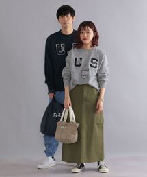 【WEB限定】SHIPS: ミリタリー×カレッジ ワッペン リラックスフィット スウェット