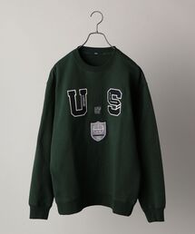 【WEB限定】SHIPS: ミリタリー×カレッジ ワッペン リラックスフィット スウェット