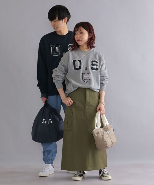 SHIPS（シップス）の「【WEB限定】SHIPS: ミリタリー×カレッジ ワッペン リラックスフィット スウェット（スウェット・メンズ・ネイビー/グレー/グリーン・SMALL/MEDIUM/LARGE）」の4枚目の写真