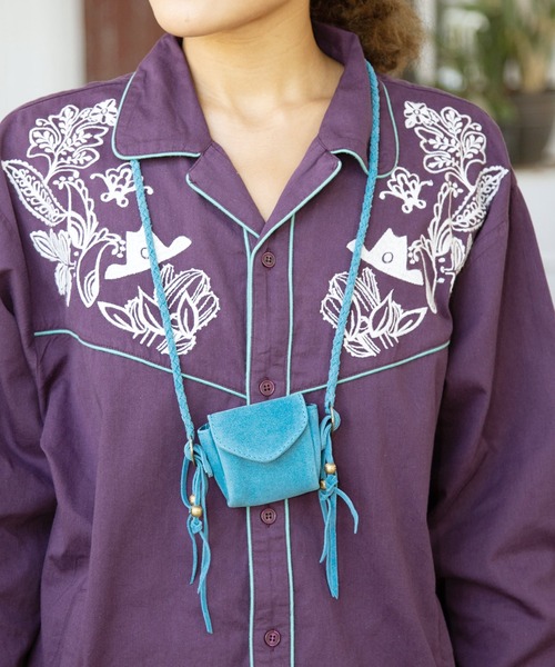 チャイハネ(チャイハネ)の「【チャイハネ】レザスタン牛革ミニポーチネックレス(ネックレス・メンズ・ブラウン/レッド/ブルー/レッド系その他/グリーン/グレー/ターコイズブルー/オレンジ・FREE)」の5枚目の写真