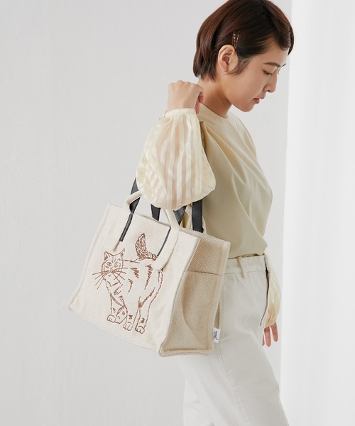 招き猫　トートバッグ　イアパピヨネ　PAPILLONNER スミスタイル ear PAPILLONNER イアパピヨネ スミスタイル 招き猫 バッグ