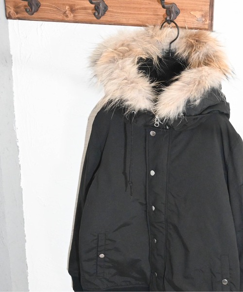 Burner(バーナー)の「【BURNER SELECT】リアルファー中綿N2Bジャケット(ミリタリージャケット・メンズ・ベージュ/カーキ・M)」の3枚目の写真