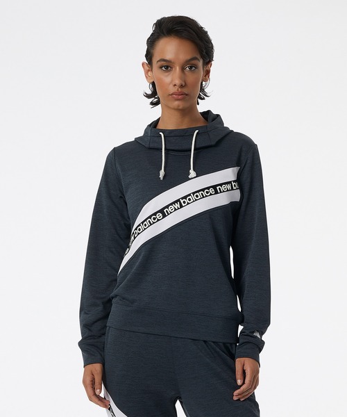 NEW BALANCE（ニューバランス）の「Relentless テリーレイヤー（パーカー・レディース・ホワイト/ブラック・X-LARGE/LARGE/MEDIUM/SMALL）」の2枚目の写真