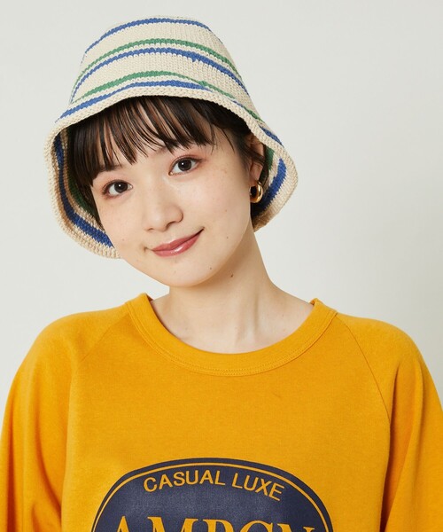 FREAK'S STORE（フリークスストア）の「cie/シー 別注crochet line HAT/別注クロシェラインハット（ハット・レディース・グリーン・ONE SIZE）」の3枚目の写真