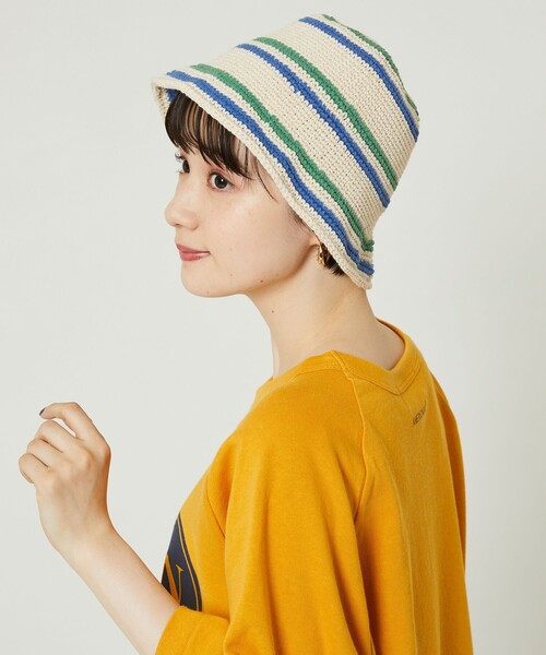 FREAK'S STORE（フリークスストア）の「cie/シー 別注crochet line HAT/別注クロシェラインハット（ハット・レディース・グリーン・ONE SIZE）」の4枚目の写真