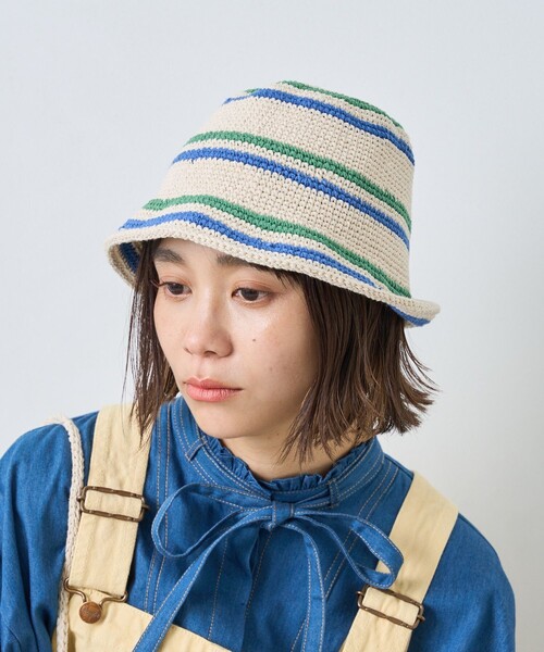 FREAK'S STORE（フリークスストア）の「cie/シー 別注crochet line HAT/別注クロシェラインハット（ハット・レディース・グリーン・ONE SIZE）」の5枚目の写真