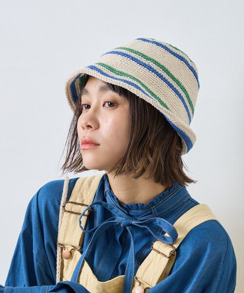 FREAK'S STORE（フリークスストア）の「cie/シー 別注crochet line HAT/別注クロシェラインハット（ハット・レディース・グリーン・ONE SIZE）」の6枚目の写真
