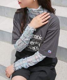 PUBLUX | 【PUBLUX/パブリュクス】 パワーメッシュ水彩柄チェックシアートップス(Tシャツ/カットソー)