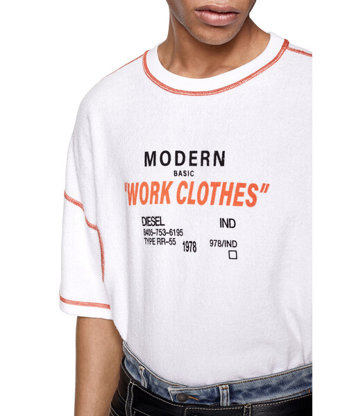 DIESEL（ディーゼル）の「メンズ スウェット 半そで パイル（スウェット・メンズ・ホワイト/ブラック・SMALL/LARGE/XX-LARGE/MEDIUM/X-LARGE/X-SMALL）」の8枚目の写真