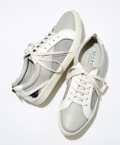 Mazell（マゼル）の「Mazell  / バックZIPスニーカー3（スニーカー・レディース・ライトグレー/その他1/その他2/ブラック/ホワイト/ホワイト×グリーン/レオパード/ホワイト×シルバー/その他8・40/38/39/35/36/37）」の6枚目の写真