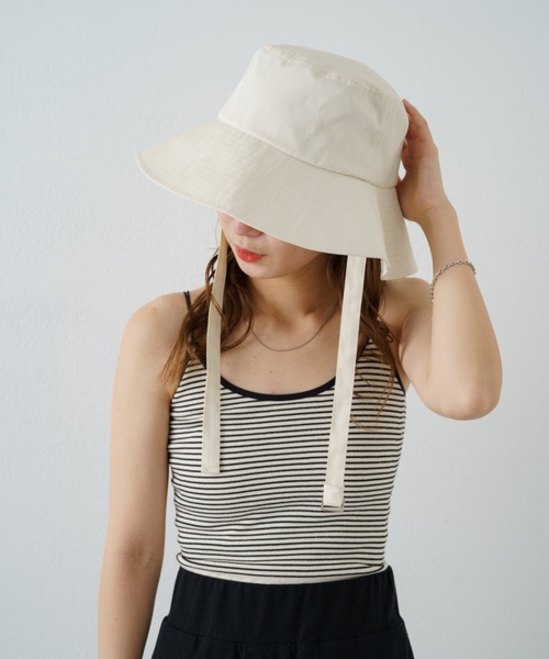 Kastane(カスタネ)の「JAW BELT HAT(ハット・レディース・アイボリー/ブラック・FREE)」の7枚目の写真