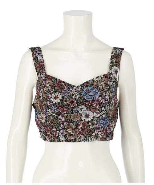 CHILLE（チル）の「ゴブランフラワービスチェ（キャミソール・レディース・ブラック・FREE）」の4枚目の写真