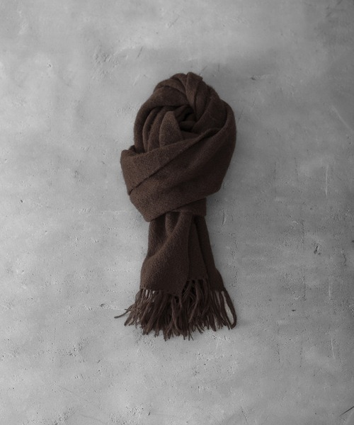 RUUBON（ルーボン）の「【RUUBON】raschel weave soft muffler / ラッセルウェーブ ソフトマフラー（マフラー・メンズ・ブラウン/ブラック/ナチュラル/ダークブラウン/ダークブラック/ベージュ・FREE）」の3枚目の写真