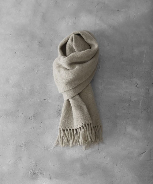 RUUBON（ルーボン）の「【RUUBON】raschel weave soft muffler / ラッセルウェーブ ソフトマフラー（マフラー・メンズ・ブラウン/ブラック/ナチュラル/ダークブラウン/ダークブラック/ベージュ・FREE）」の5枚目の写真