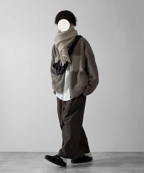 RUUBON（ルーボン）の「【RUUBON】raschel weave soft muffler / ラッセルウェーブ ソフトマフラー（マフラー・メンズ・ブラウン/ブラック/ナチュラル/ダークブラウン/ダークブラック/ベージュ・FREE）」の18枚目の写真