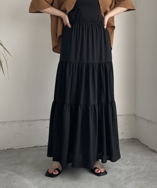 A part by（アパートバイ）の「ムジガラティアードスカート 276088