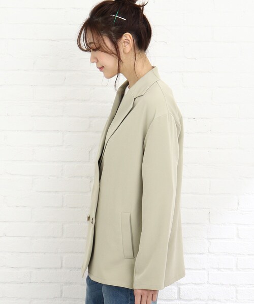 Cutie Blonde（キューティーブロンド）の「◆【S-L】ダブルブレストジャケット（テーラードジャケット・レディース・ベージュ/ライトグリーン・01/02/03）」の4枚目の写真