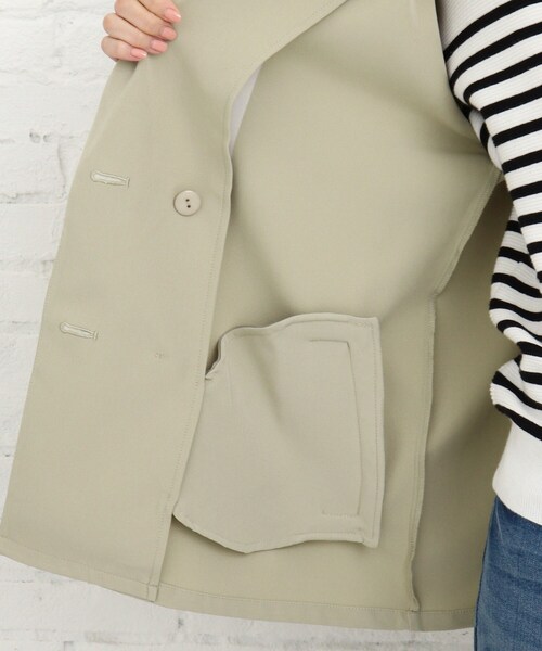 Cutie Blonde（キューティーブロンド）の「◆【S-L】ダブルブレストジャケット（テーラードジャケット・レディース・ベージュ/ライトグリーン・01/02/03）」の9枚目の写真