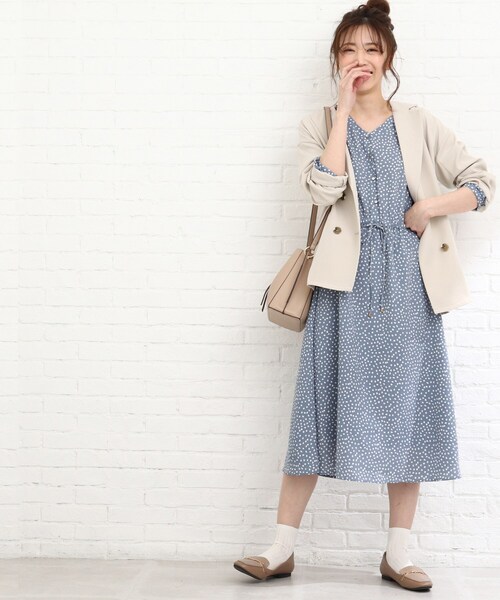 Cutie Blonde（キューティーブロンド）の「◆【S-L】ダブルブレストジャケット（テーラードジャケット・レディース・ベージュ/ライトグリーン・01/02/03）」の14枚目の写真