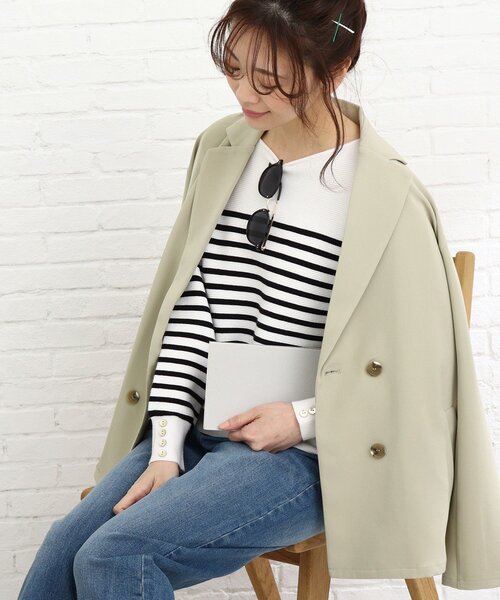 Cutie Blonde（キューティーブロンド）の「◆【S-L】ダブルブレストジャケット（テーラードジャケット・レディース・ベージュ/ライトグリーン・01/02/03）」の16枚目の写真