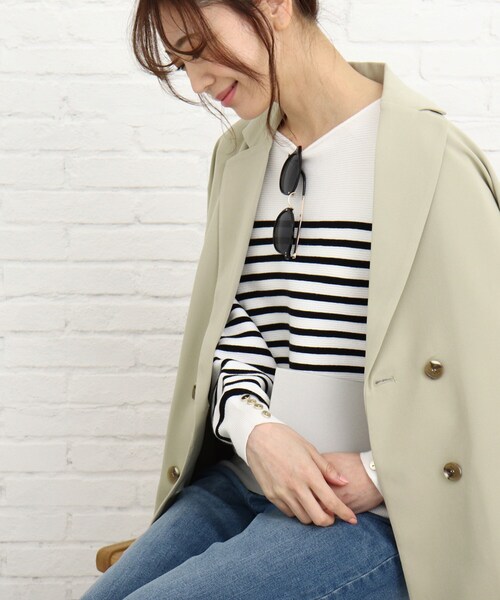 Cutie Blonde（キューティーブロンド）の「◆【S-L】ダブルブレストジャケット（テーラードジャケット・レディース・ベージュ/ライトグリーン・01/02/03）」の17枚目の写真
