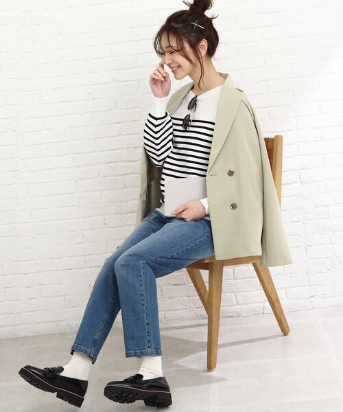 Cutie Blonde（キューティーブロンド）の「◆【S-L】ダブルブレストジャケット（テーラードジャケット・レディース・ベージュ/ライトグリーン・01/02/03）」の19枚目の写真