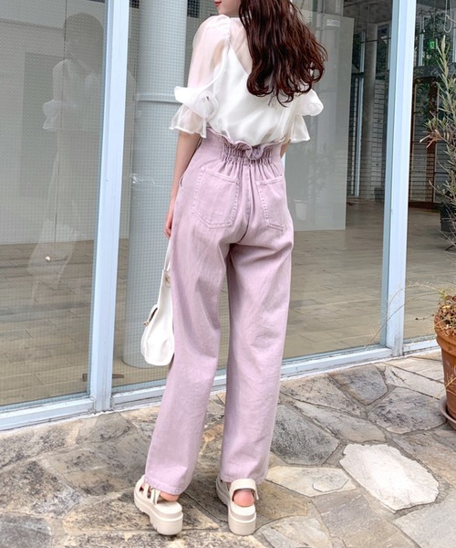 OLIVE des OLIVE（オリーブデオリーブ）の「ダブルフロントシアーブラウス（シャツ/ブラウス・レディース・ブラック/ベージュ/オフホワイト・FREE）」の6枚目の写真