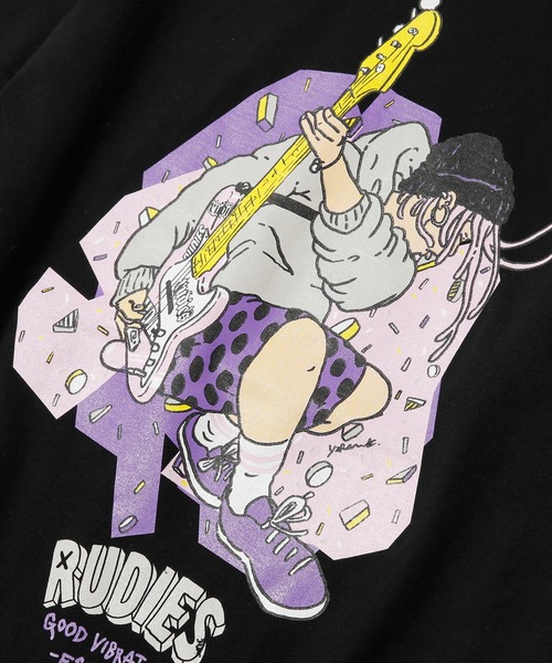 RUDIE'S（ルーディーズ）の「BANDGIRL-T（Tシャツ/カットソー・メンズ・ホワイト/ブラック・M/XXL/XL/L/S）」の6枚目の写真